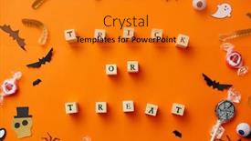  Presentation with wooden toy - Slide deck with halloween-and-holiday-concept-wooden background and a gold colored foreground