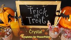  Presentation with burning paper - Beautiful presentation design featuring halloween-and-holiday-decorations-concept backdrop and a tawny brown colored foreground