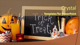  Presentation with burning paper - Colorful presentation theme enhanced with halloween-and-holiday-decorations-concept backdrop and a coral colored foreground