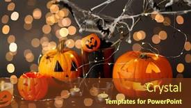  Presentation with string lights - Audience pleasing presentation theme consisting of halloween-and-holiday-decorations-concept backdrop and a tawny brown colored foreground