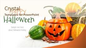  Presentation with yellow leaves of ginkgo biloba - Amazing PPT layouts having halloween autumn decoration with jack backdrop and a cream colored foreground