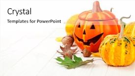  Presentation with autumn leaves - Amazing presentation theme having halloween autumn decoration with jack backdrop and a white colored foreground