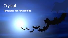  Presentation with halloween - Amazing slide deck having halloween background flying bats backdrop and a ocean colored foreground