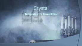  Presentation with witchcraft - PPT theme having tools over an ancient castle background and a ocean colored foreground
