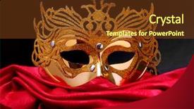  Presentation with masquerade mask - Slide set consisting of halloween brochures and advertisements unauthorized background and a tawny brown colored foreground