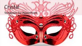  Presentation with masquerade mask - Colorful slide set enhanced with halloween brochures and advertisements unauthorized backdrop and a lemonade colored foreground