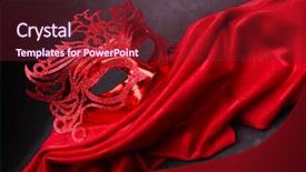  Presentation with masquerade mask - PPT theme with halloween brochures and advertisements unauthorized background and a tawny brown colored foreground