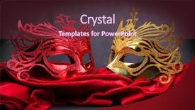  Presentation with masquerade mask - Theme enhanced with halloween brochures and advertisements unauthorized background and a tawny brown colored foreground