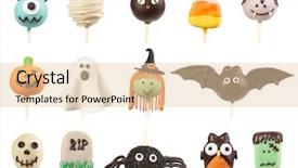  Presentation with halloween - Theme with halloween cake pops isolated background and a lemonade colored foreground