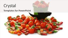  Presentation with halloween candy assorti - Amazing presentation theme having halloween candy assorti - heap of assorted jelly sweets backdrop and a  colored foreground