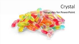  Presentation with halloween candy assorti - Amazing theme having halloween candy assorti - tasty jelly worms on white backdrop and a white colored foreground