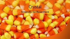  Presentation with halloween candy - Colorful slides enhanced with halloween candy corn for background backdrop and a gold colored foreground