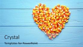  Presentation with halloween candy - Colorful slide set enhanced with halloween candy corns in heart backdrop and a light blue colored foreground