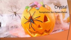  Presentation with halloween candy - Slide deck featuring halloween candy background and a  colored foreground