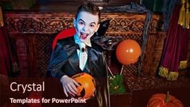  Presentation with vampire - Slide deck enhanced with halloween-celebration-cute-emotional-boy background and a wine colored foreground