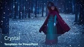  Presentation with fairy tales - PPT layouts featuring halloween-charming-young-girl-witch background and a ocean colored foreground