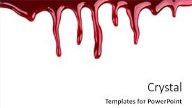  Presentation with dripping blood - PPT theme featuring halloween concept blood dripping background and a white colored foreground