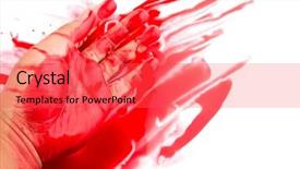  Presentation with blood - Slides enhanced with halloween concept hand in blood background and a  colored foreground