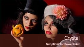  Presentation with vampire - Cool new PPT theme with halloween pumpkins over red backdrop and a tawny brown colored foreground