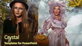  Presentation with vampire - Cool new presentation design with gothic theatre - halloween concept sexy ladies vampire backdrop and a tawny brown colored foreground