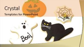  Presentation with back ground hvac - PPT theme with halloween cookies on a white background and a yellow colored foreground