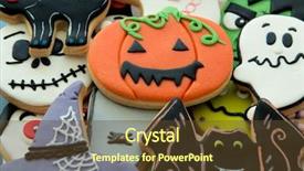  Presentation with shapes - Slide deck having halloween cookies with different shapes sweet tradition background and a tawny brown colored foreground