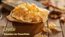  Presentation with halloween bat - PPT theme having halloween-crispy-bat-shaped-chips background and a tawny brown colored foreground