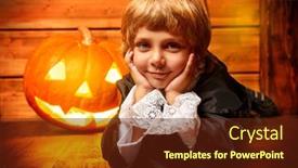  Presentation with vampire - Slides enhanced with halloween-cute-little-boy background and a tawny brown colored foreground