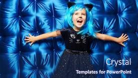  Presentation with glamorous blue - Audience pleasing slide set consisting of halloween-cute-little-girl-child backdrop and a navy blue colored foreground