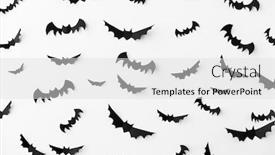  Presentation with scary - Audience pleasing presentation theme consisting of halloween-decoration-and-scary-concept backdrop and a light gray colored foreground