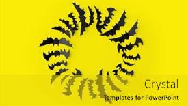  Presentation with scary halloween - PPT theme with halloween-decoration-and-scary-concept background and a gold colored foreground