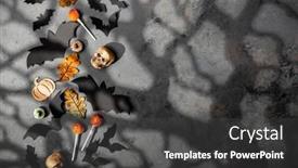  Presentation with black paper - Presentation design consisting of halloween-decoration-concept-black-paper background and a dark gray colored foreground