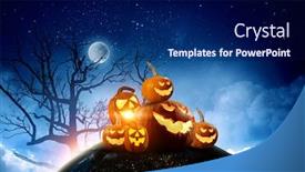  Presentation with halloween - Cool new theme with halloween-design-with-pumpkins-mixed backdrop and a navy blue colored foreground
