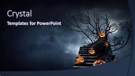  Presentation with media - Amazing slide set having halloween-design-with-pumpkins-mixed backdrop and a wine colored foreground