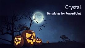  Presentation with media - Beautiful theme featuring halloween-design-with-pumpkins-mixed backdrop and a wine colored foreground