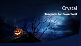  Presentation with halloween - Slide set consisting of halloween-design-with-pumpkins-mixed background and a navy blue colored foreground