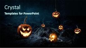  Presentation with halloween - Presentation design with halloween-design-with-pumpkins-mixed background and a navy blue colored foreground