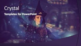  Presentation with fairy tales - PPT theme featuring halloween-fairy-tales-a-beautiful background and a navy blue colored foreground