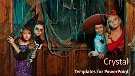  Presentation with fairy tales - Slide deck featuring halloween-fairy-tales-happy-children background and a wine colored foreground