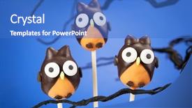  Presentation with cake - Presentation theme with halloween food - owl cake pops background and a  colored foreground