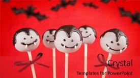  Presentation with vampire - Slide deck featuring halloween food - vampire cake pops background and a red colored foreground