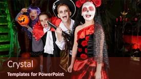  Presentation with carnival - Theme having halloween-funny-scared-kids background and a tawny brown colored foreground