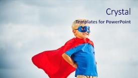  Presentation with superhero - Presentation theme having halloween game - superhero kid background and a sky blue colored foreground