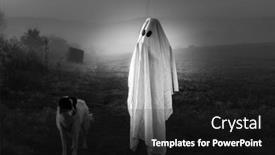  Presentation with ghost - Presentation consisting of halloween-ghost-with-dog background and a dark gray colored foreground