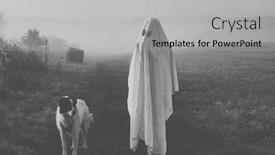  Presentation with ghost - Amazing theme having halloween-ghost-with-dog backdrop and a light gray colored foreground