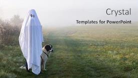  Presentation with ghost - Slides having halloween-ghost-with-dog background and a white colored foreground