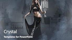  Presentation with fashion show for cancer awarness - Colorful presentation theme enhanced with halloween ghosts - fashion shoot of beautiful woman backdrop and a dark gray colored foreground