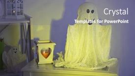  Presentation with ghosts - Presentation design enhanced with halloween-ghosts-on-home-interior background and a gray colored foreground