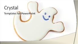  Presentation with gingerbread - Presentation theme featuring halloween gingerbread cookie isolated background and a white colored foreground