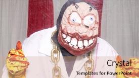  Presentation with haunted - Audience pleasing PPT layouts consisting of halloween haunted carnival evil clown backdrop and a coral colored foreground